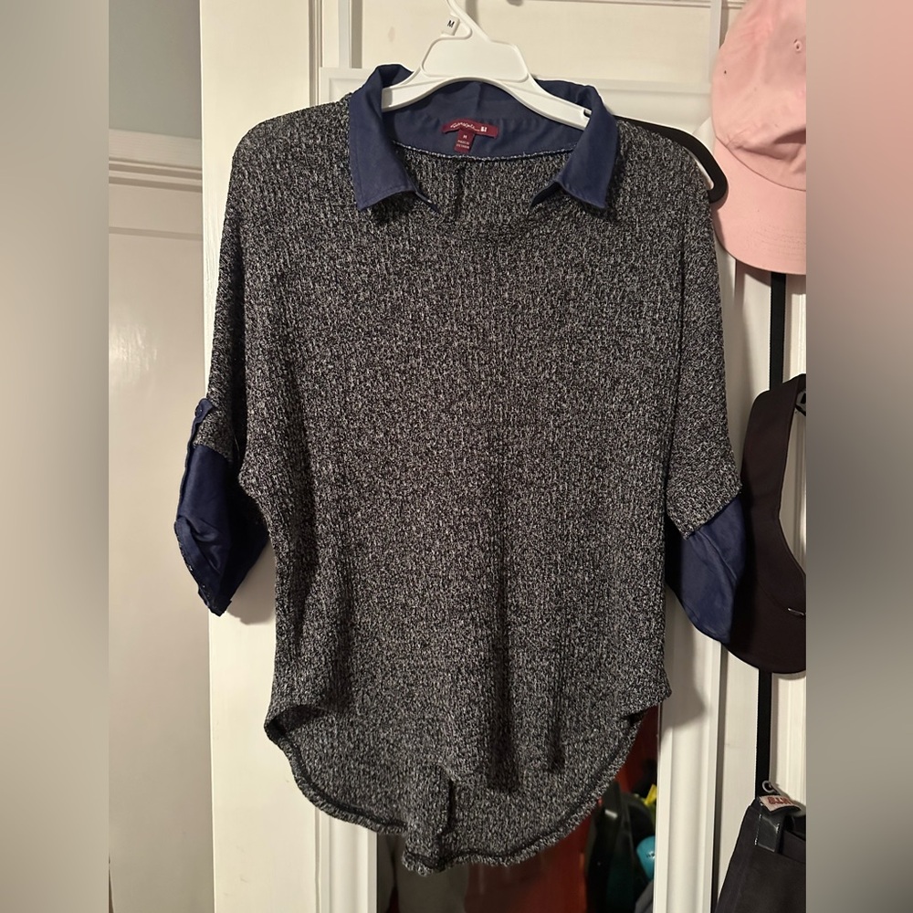 Mossimo Target Denim Knit Light Ribbed Loose Sweater Women’s Medium New